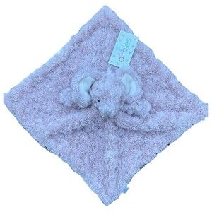 Oobles Danbar Baby Lovey Blanket Pink Elephant Silky Soft Rosette Rattle New